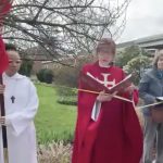 Blessing the palms