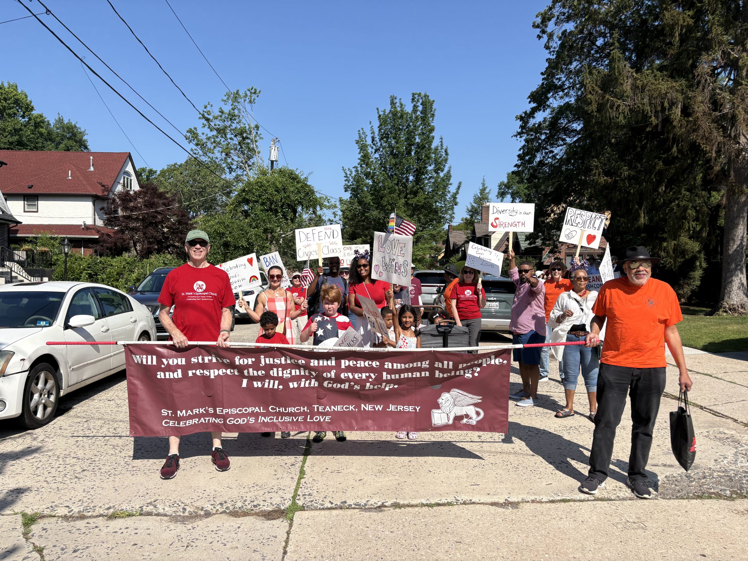 St. Mark’s marches in Teaneck Independence Day Parade